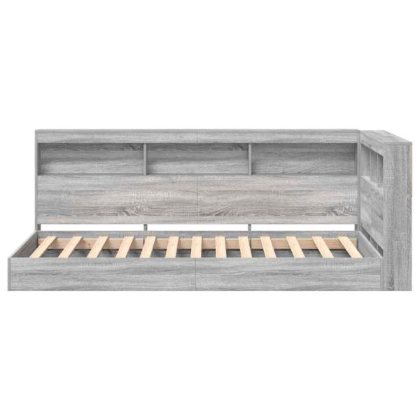 Bücherregal-Bett Grau Sonoma 100 x 200 cm Holzwerkstoff