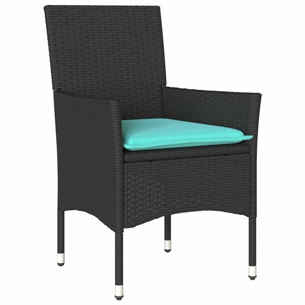 Tisch- und Stuhlset 5 pcs Schwarz PE-Rattan