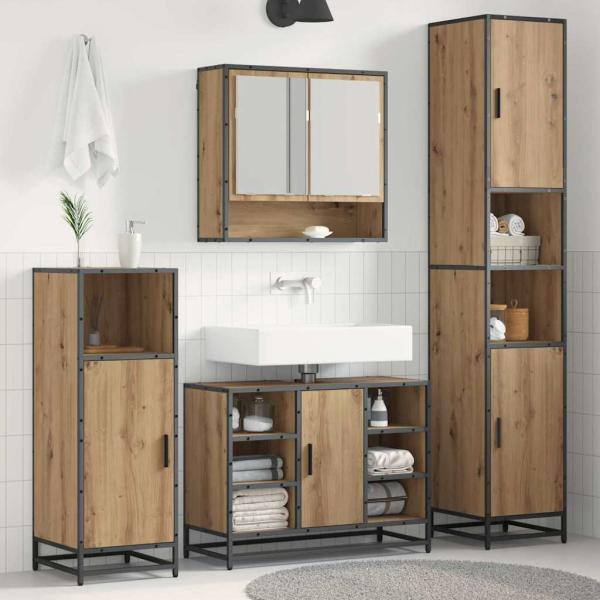 ARDEBO.de - Badezimmermöbel-Set 3 stk. Artisan-Eiche 35 x 37,5 x 188,5 cm