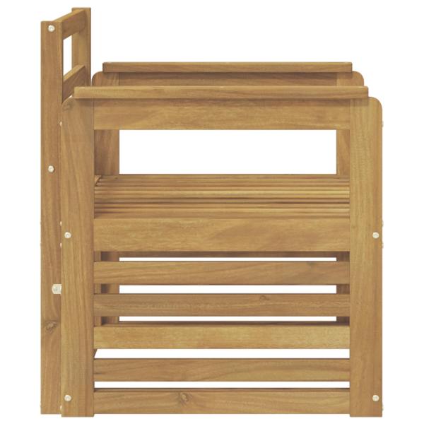 2 Stück Outdoor-Sofagarnitur Massivholz Akazie Weiß