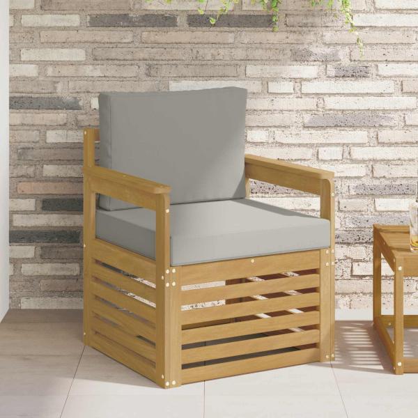ARDEBO.de - 2 Stück Outdoor-Sofagarnitur Polyester Weiß und Hellgrau
