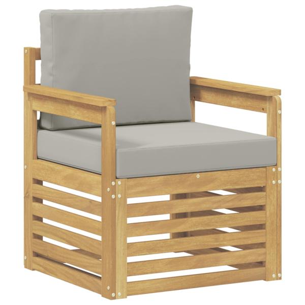 2 Stück Outdoor-Sofagarnitur Polyester Weiß und Hellgrau
