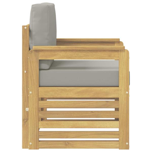 2 Stück Outdoor-Sofagarnitur Polyester Weiß und Hellgrau