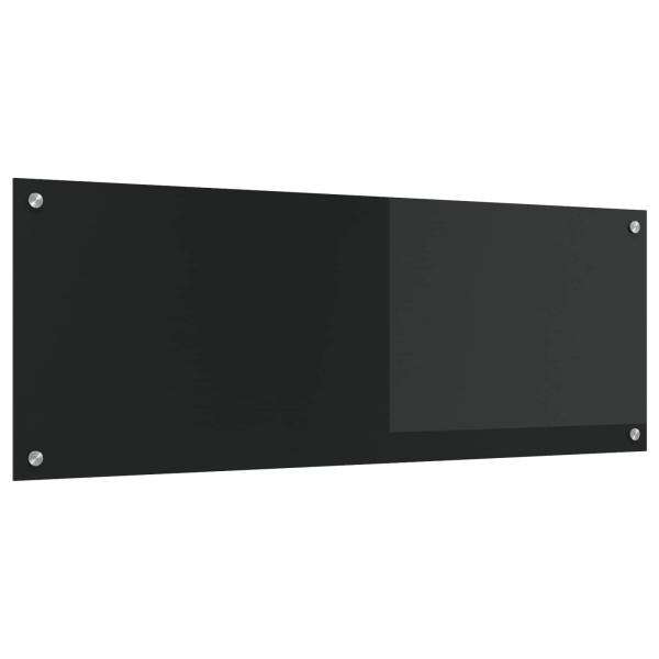 ARDEBO.de - Küchenrückwand Schwarz 110 x 40 cm Gehärtetes Glas