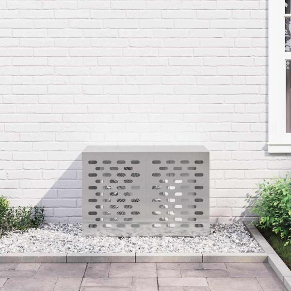 Klimaanlagenabdeckung Silber 90 x 40 x 60 cm Edelstahl