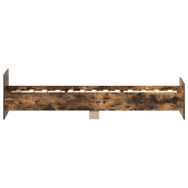 Bettgestell ohne Matratze Räuchereiche 90x200 cm Holzwerkstoff