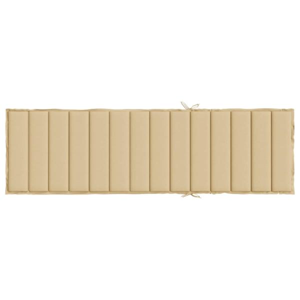Sonnenliegen-Auflage Melange Beige 200x50x4 cm Stoff