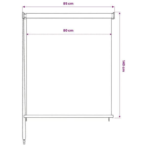 Außenrollo Weiß 85 (B) x 140 (H) cm HDPE
