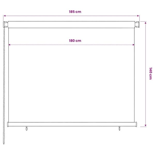 Außenrollo 185 (B)x140 (H) cm Braun HDPE