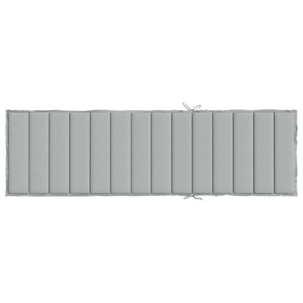 Sonnenliegen-Auflage Melange Hellgrau 200x50x4 cm Stoff