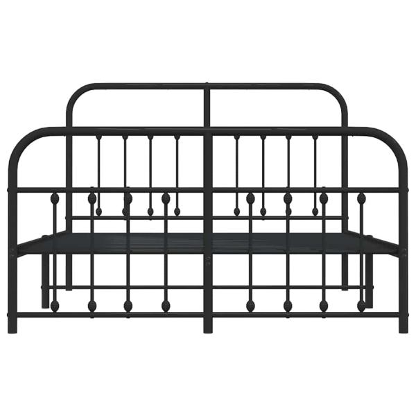 Bettgestell mit Kopf- und Fußteil Metall Schwarz 150x200 cm
