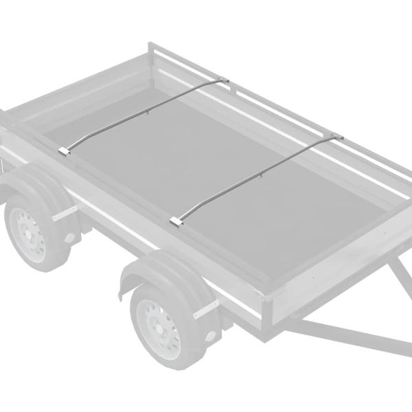 Planehalterung für Anhänger 2 Silber 102-155 cm Aluminium