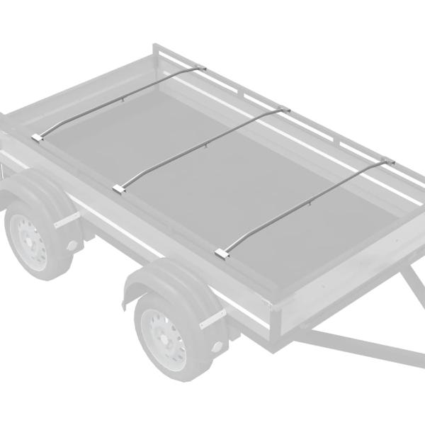Planehalterung für Anhänger 3 Silber 136-218 cm Aluminium