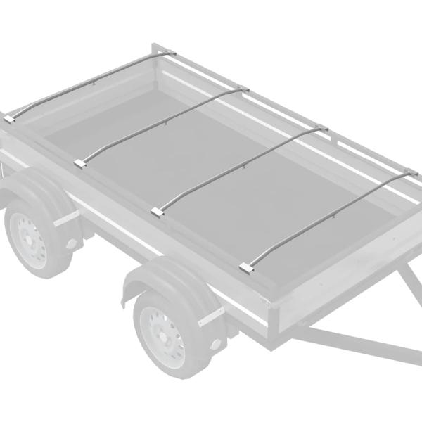 Planehalterung für Anhänger 4 Silber 136-218 cm Aluminium