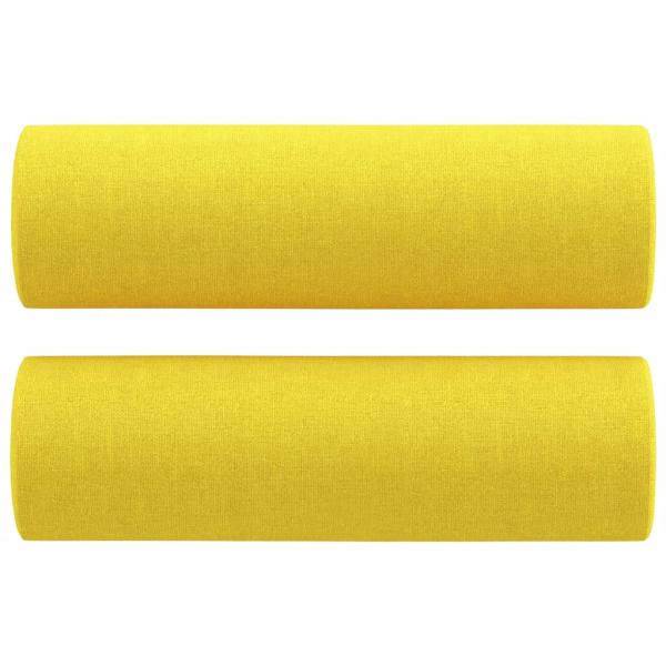 3-Sitzer-Sofa mit Zierkissen Hellgelb 180 cm Stoff