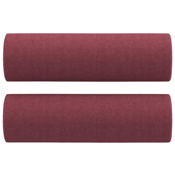 3-Sitzer-Sofa mit Zierkissen Weinrot 180 cm Stoff