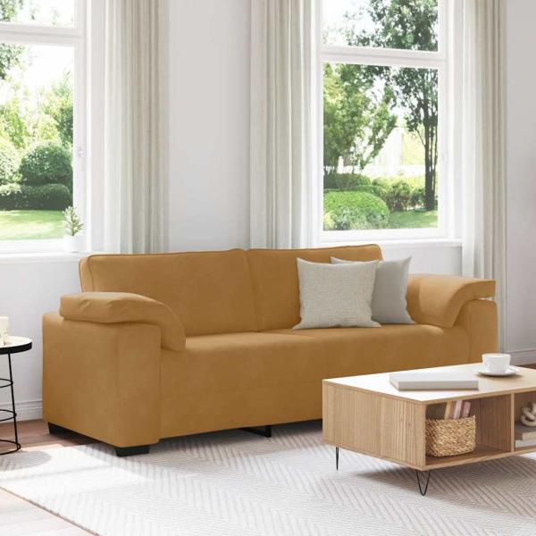 ARDEBO.de - 3-Sitzer-Sofa Braun 220x77x82 cm Samt