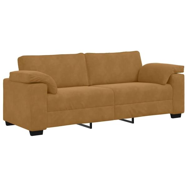 3-Sitzer-Sofa Braun 220x77x82 cm Samt