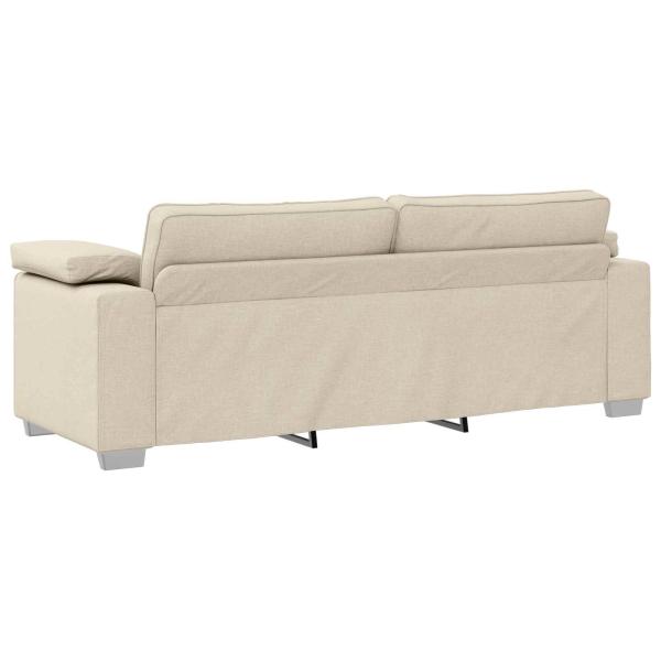 Sofa 3 pcs Beige 219 x 80 x 82 cm Leinenmischgewebe