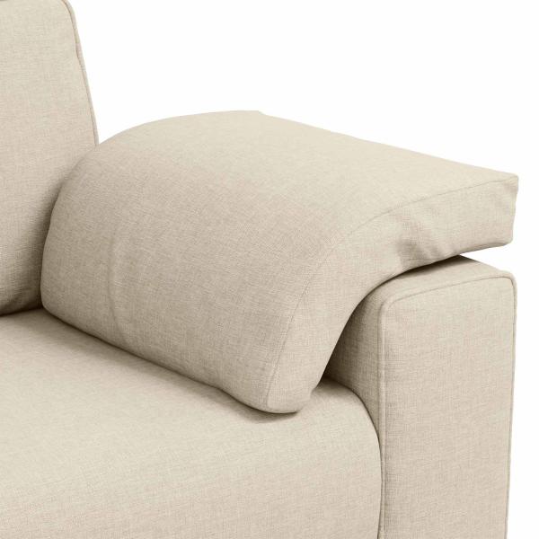 Sofa 3 pcs Beige 219 x 80 x 82 cm Leinenmischgewebe