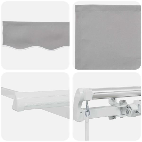 Einziehbare Markise Hellgrau 400 x 200 cm Stoff