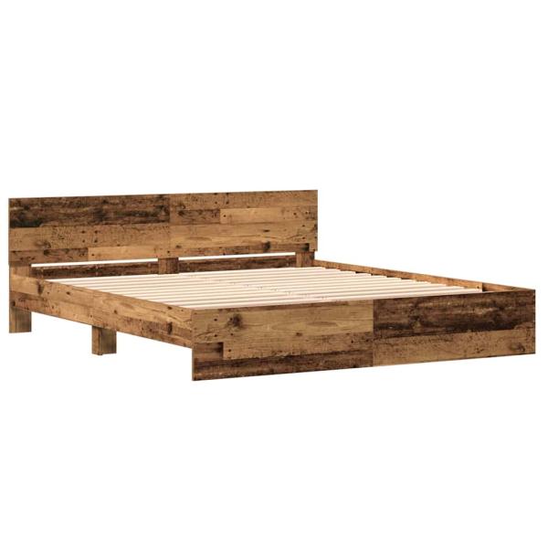 Bettgestell mit Kopfteil mit Kopfteil Altholz 203 x 185 x 70 cm