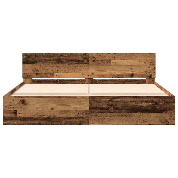 Bettgestell mit Kopfteil mit Kopfteil Altholz 203 x 185 x 70 cm