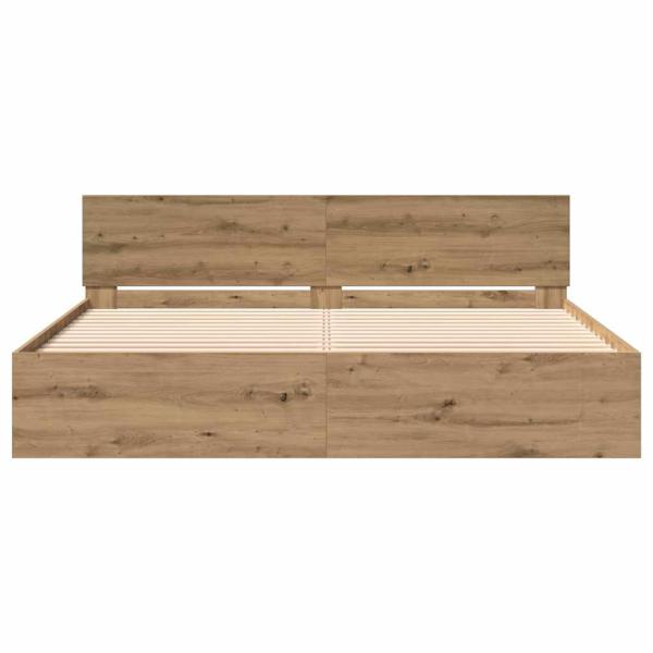 Bettgestell mit Kopfteil Artisan-Eiche 203 x 185 x 70 cm