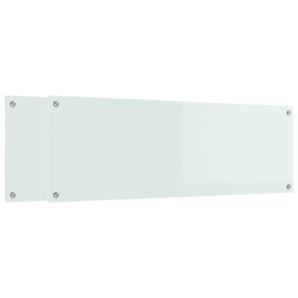 Küchenrückwand 2 stk. Weiß 120 x 40 cm Gehärtetes Glas
