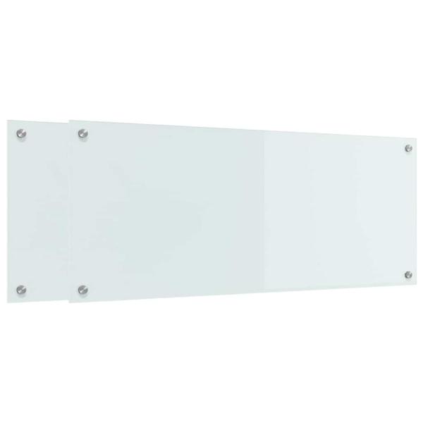 Küchenrückwand 2 Stk. Weiß 100 x 40 cm Gehärtetes Glas