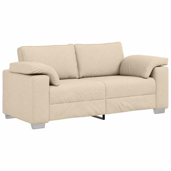 Zweisitzer-Sofa Creme 180 cm Stoff
