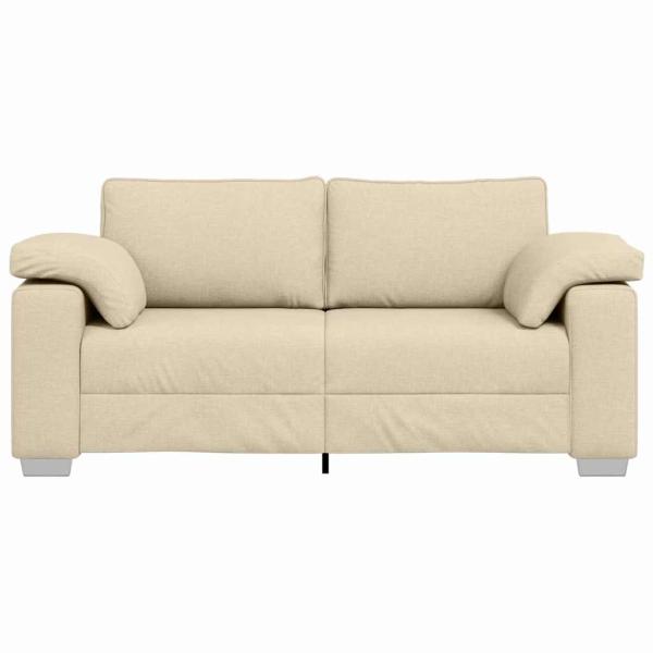 Zweisitzer-Sofa Creme 180 cm Stoff