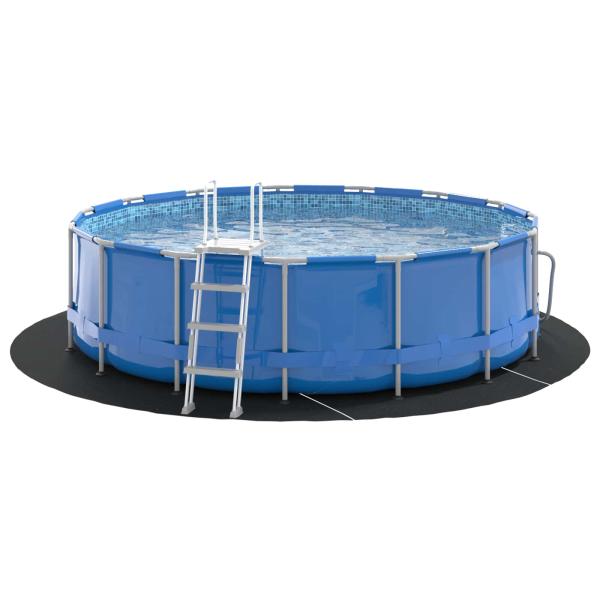 Bodenfolie für Pools Ø 366 cm (2 mm) Rund Vliesstoff Schwarz