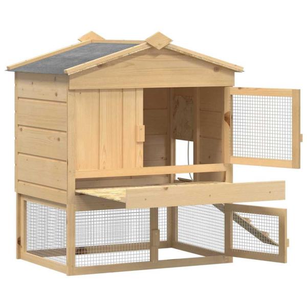 Hühnerunterkunft Braun 75 x 60 x 89 cm Massives Kiefernholz