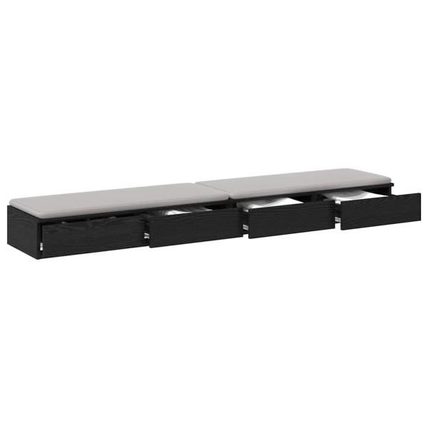 Bettschubladen Schwarz Eichen-Optik 180 x 36,5 x 16,5 cm