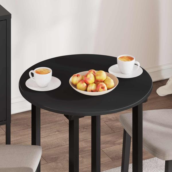 Tischplatte Ø 60 x 1,5 cm Rund Holzwerkstoff Schwarz