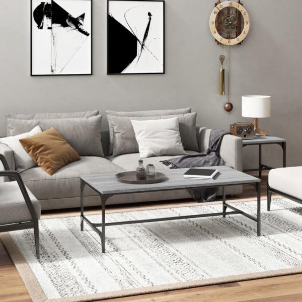ARDEBO.de - Couchtisch Grau Sonoma 100x50x35 cm Holzwerkstoff