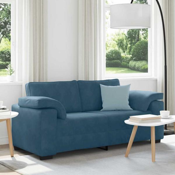 ARDEBO.de - Zweisitzer-Sofa Blau 180x77x82 cm Samt