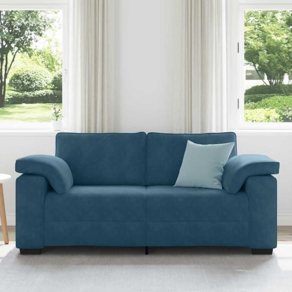 Zweisitzer-Sofa Blau 180x77x82 cm Samt