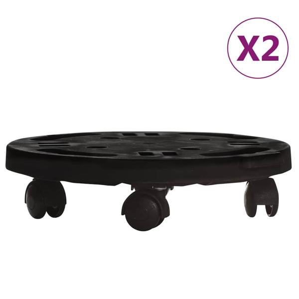 Pflanzenroller 2 Stk. 30 cm Durchmesser Schwarz 170 kg