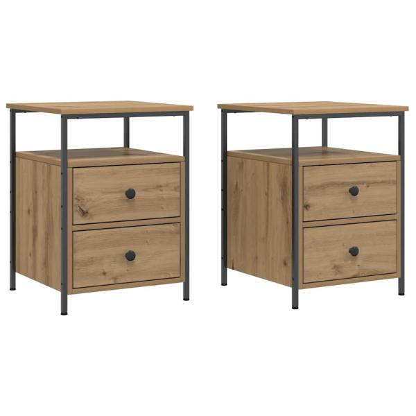 Nachttische 2 Stk. Artisan-Eiche 44x45x60 cm Holzwerkstoff
