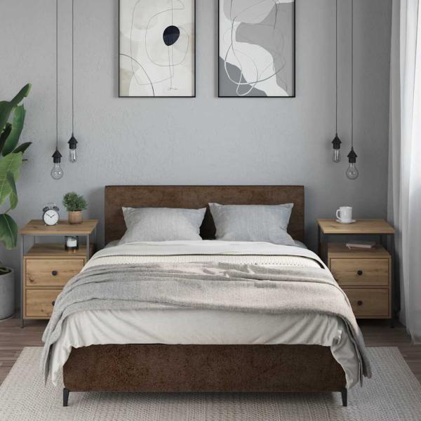 Nachttische 2 Stk. Artisan-Eiche 44x45x60 cm Holzwerkstoff