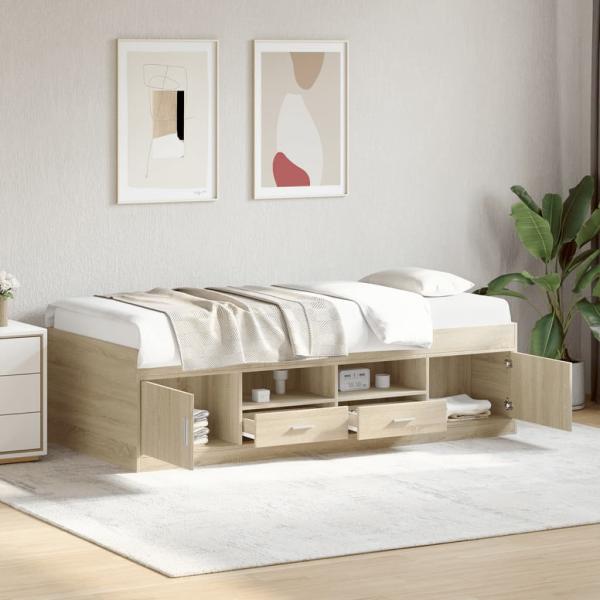 ARDEBO.de - Tagesbett mit Schubladen ohne Matratze Sonoma-Eiche 100x200 cm