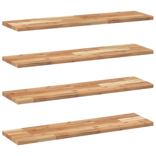 Schweberegale 4 Stk. 80x20x2 cm Massivholz Akazie Ölbehandelt