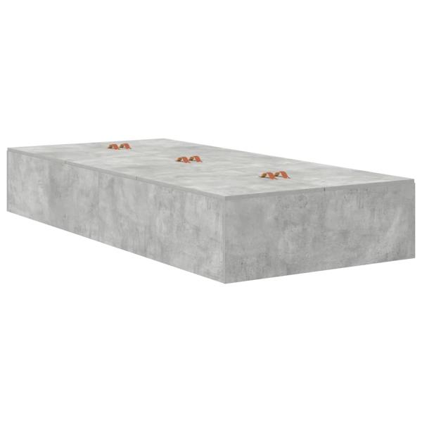 Aufbewahrungsbettgestell Beton Grau 90 cm Holzwerkstoff