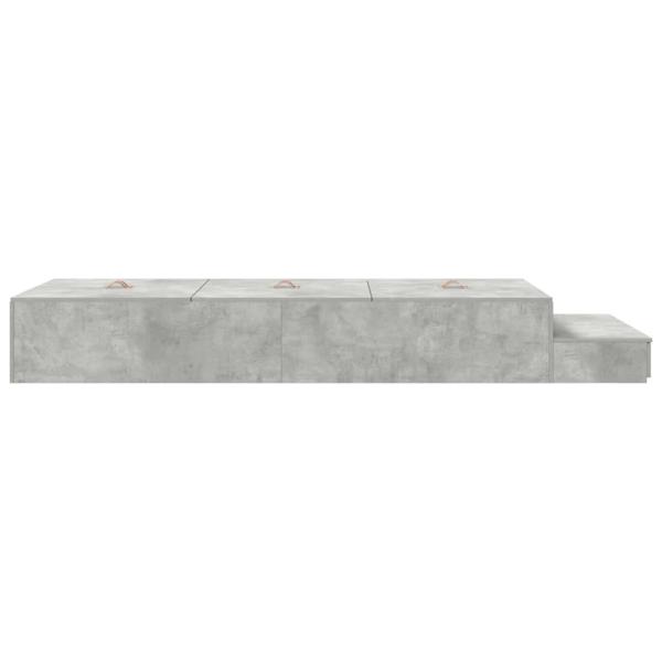 Aufbewahrungsbettgestell Beton Grau 90 cm Holzwerkstoff