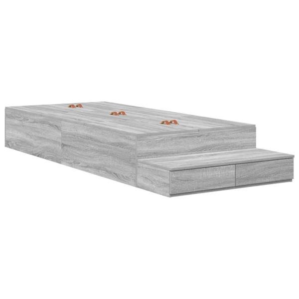 Aufbewahrungsbettgestell Graues Sonoma 90 cm Holzwerkstoff