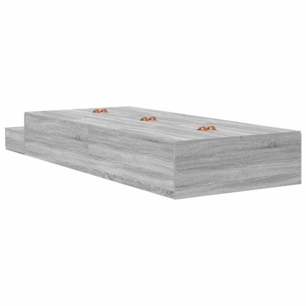 Aufbewahrungsbettgestell Graues Sonoma 90 cm Holzwerkstoff