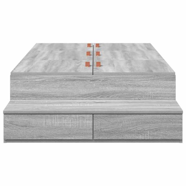 Aufbewahrungsbettgestell Graues Sonoma 90 cm Holzwerkstoff