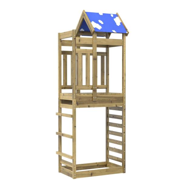 ARDEBO.de - Spielturm Braun 85 x 52,5 x 239 cm Massives impr?gniertes Holz